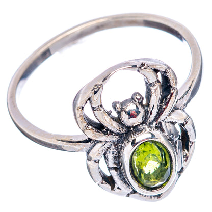 Peridot Spider Dainty Ring Size 7.75 (.925 Sterling Silver)