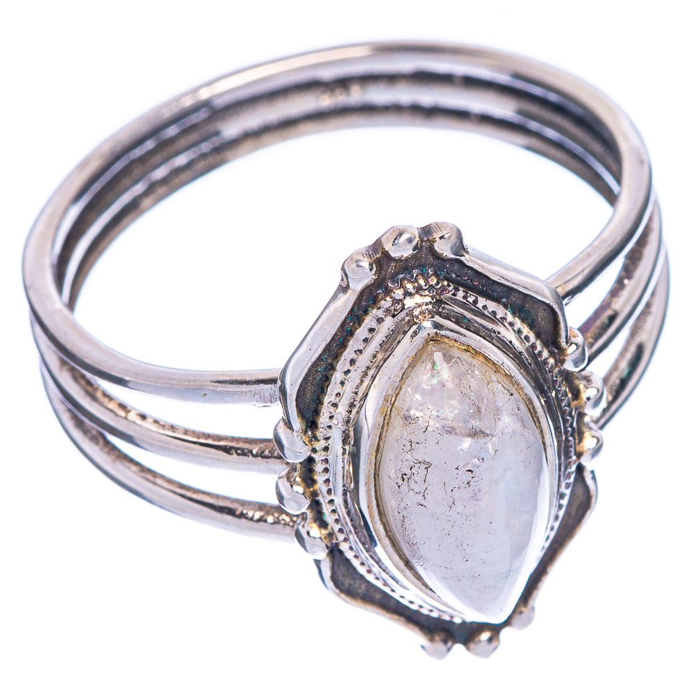 Rainbow Moonstone Ring Size 10 (925 Sterling Silver) R1255