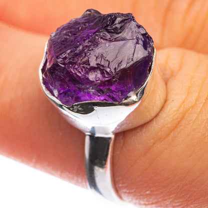 Rough Amethyst 925 Sterling Silver Ring Size 7.25