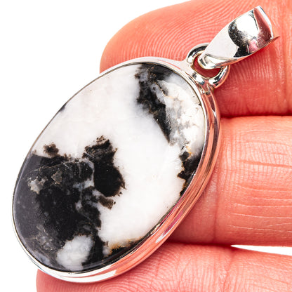 White Buffalo Turquoise Pendant 1 5/8" (.925 Sterling Silver)