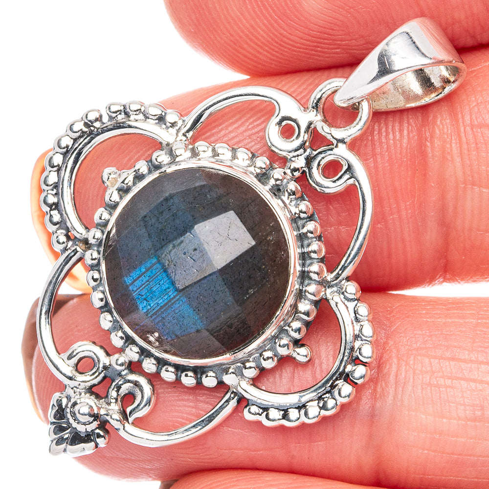 Premium Labradorite Pendant 1 3/8" (925 Sterling Silver) P41840