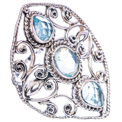 Signature Aquamarine Ring Size 8.75 (.925 Sterling Silver)