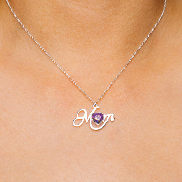 Purple Copper Turquoise Mom Necklace 16 to 18" (.925 Sterling Silver)