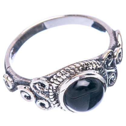 Black Onyx Dainty Ring Size 6.75 (925 Sterling Silver) R5880