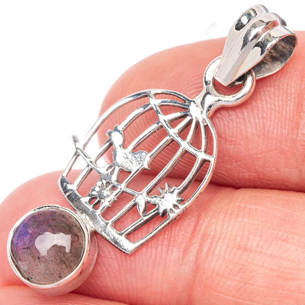 Labradorite Dainty Pendant 1 3/8" (925 Sterling Silver) P39904