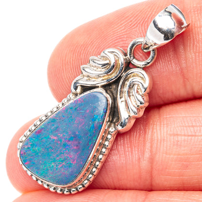 Rare Rare Doublet Opal Pendant 1 3/8" (.925 Sterling Silver)