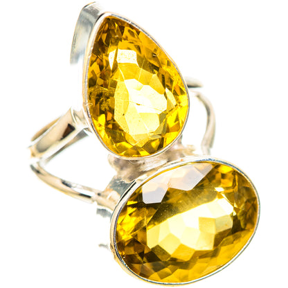 Large Faceted Citrine 925 Sterling Silver Ring Size 7.5 (925 Sterling Silver) RING139700