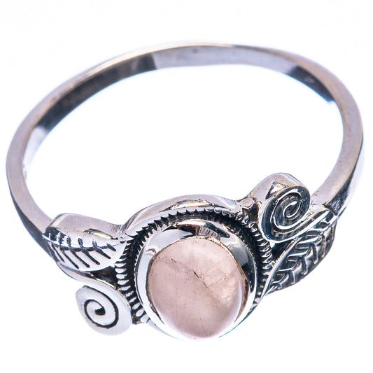 Rose Quartz Leaf 925 Sterling Silver Ring Size 6.75 (925 Sterling Silver) R5332