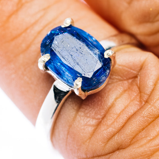 Faceted Kyanite Ring Size 8 (.925 Sterling Silver)