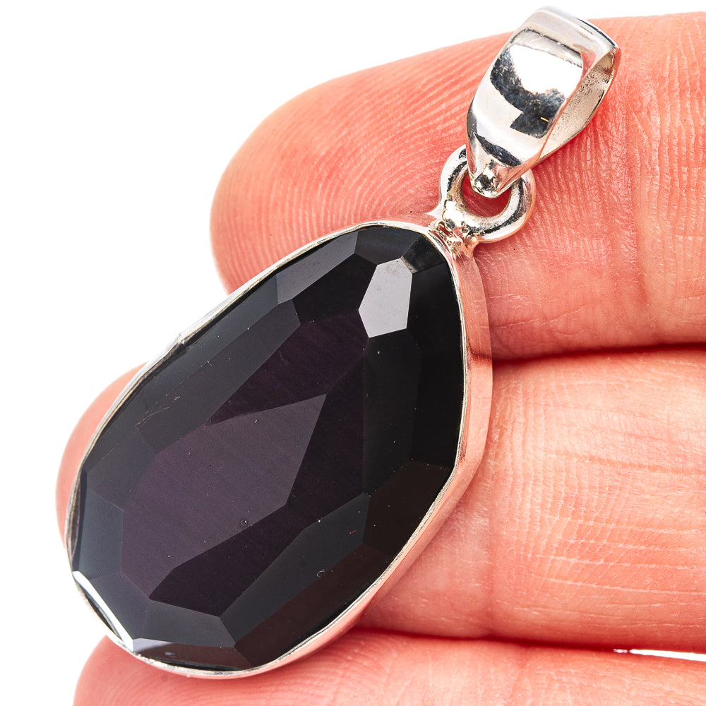 Black Onyx Pendant 1 1/2" (.925 Sterling Silver)