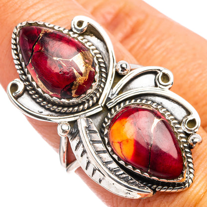 Red Dahlia Mohave Turquoise Ring Size 8 (.925 Sterling Silver)