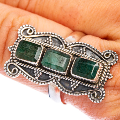 Large Emerald Ring Size 9.75 (925 Sterling Silver) R145292