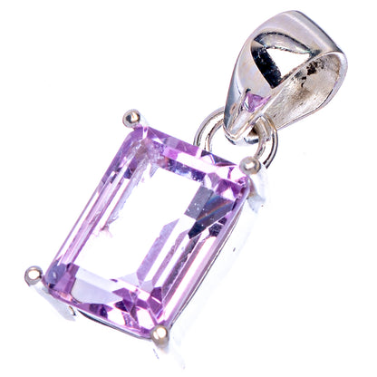 Faceted Amethyst Pendant 7/8" (.925 Sterling Silver)