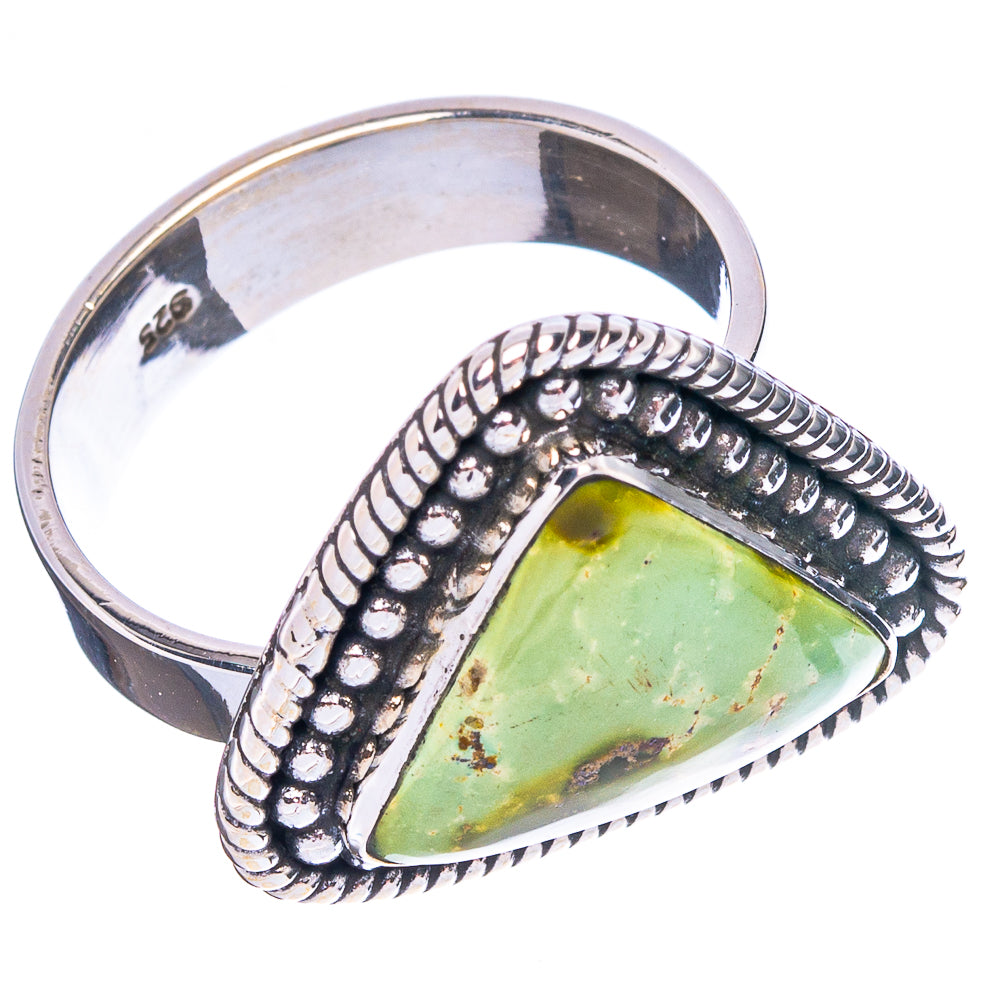 Sonoran Gold Turquoise Native Style Ring Size 8 Adjustable (.925 Sterling Silver) Exclusive