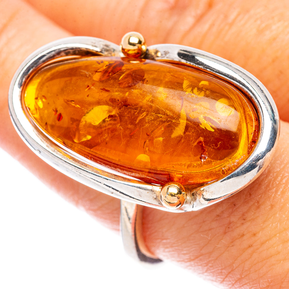 Baltic Amber Ring Size 7 Adjustable (925 Sterling Silver) R1894