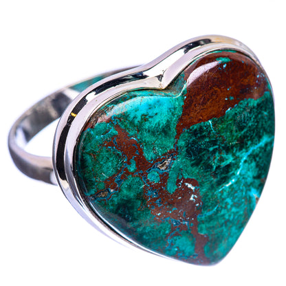 Large Chrysocolla 925 Sterling Silver Ring Size 10.75