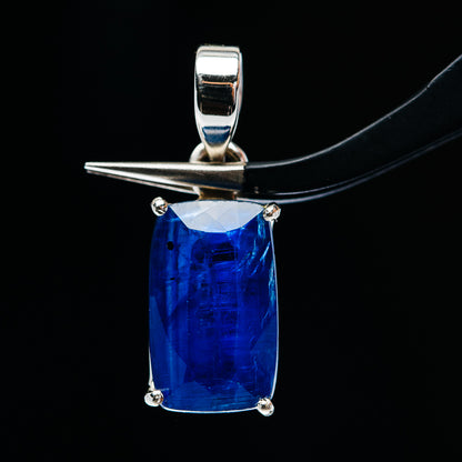 7.29ct Faceted Kyanite Pendant 1" (.925 Sterling Silver)