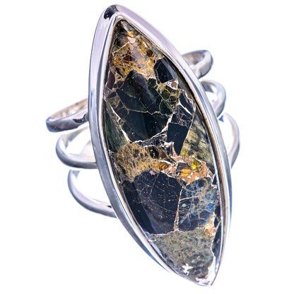Large Copper Black Onyx Ring Size 10 (925 Sterling Silver) R144365