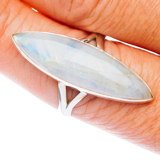 Large Premium Rainbow Moonstone Ring Size 9.5 (.925 Sterling Silver)