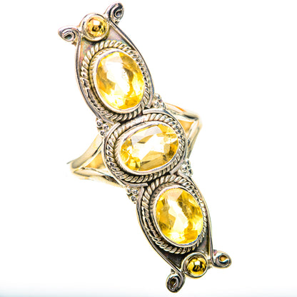 Large Faceted Citrine Ring Size 9 (925 Sterling Silver) RING139796