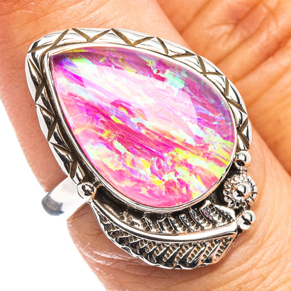 Pink Triplet Opal Ring Size 7 (.925 Sterling Silver)