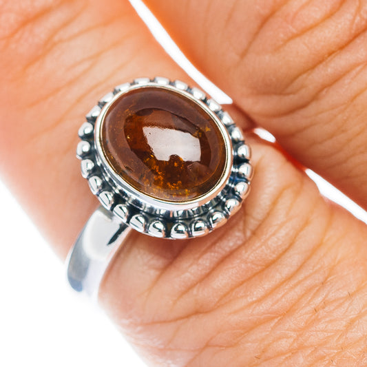 Premium Orange Tourmaline Ring Size 8 (.925 Sterling Silver)