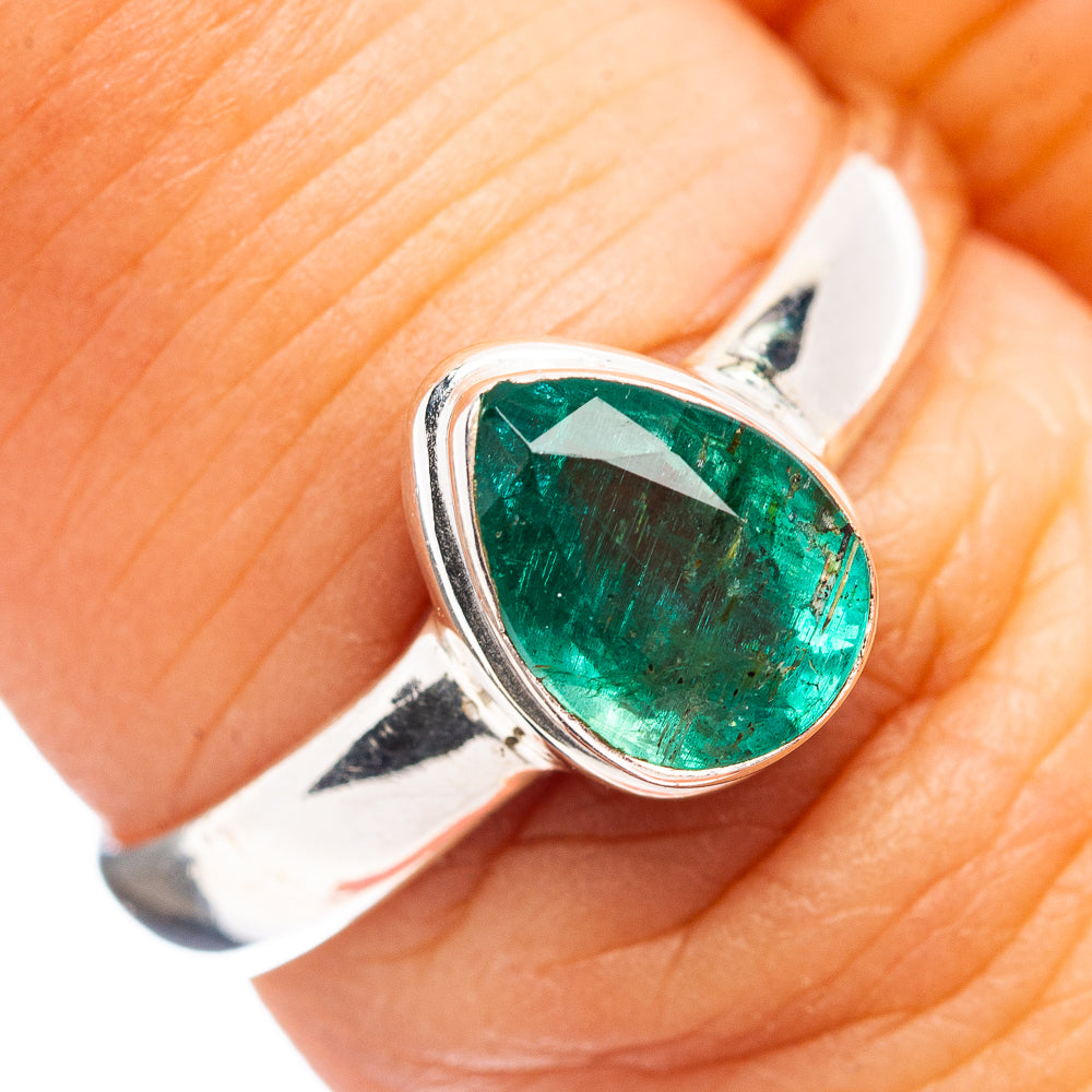 Premium Zambian Emerald Ring Size 7 (.925 Sterling Silver)