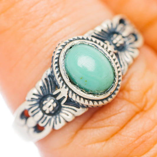 Mojave Turquoise Flower Ring Size 7 (.925 Sterling Silver)