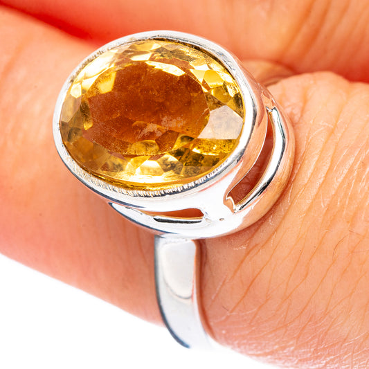 Faceted Citrine Ring Size 7 (925 Sterling Silver) R4540