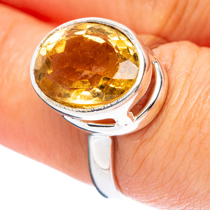 Faceted Citrine Ring Size 7 (925 Sterling Silver) R4540