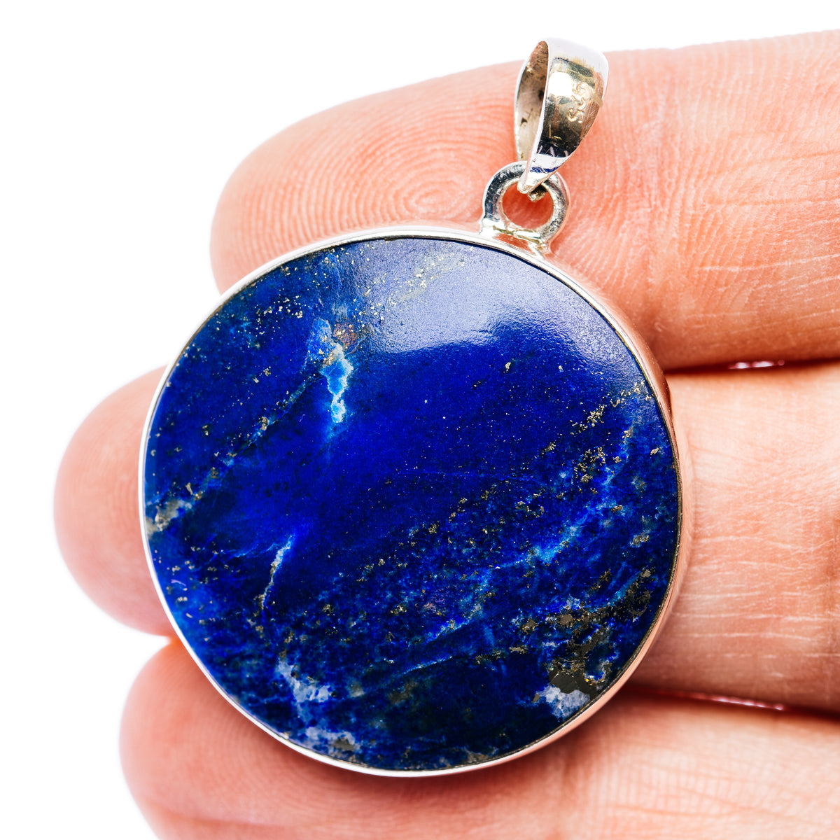 Rare Afghanite Pendant 1 1/2" (.925 Sterling Silver)