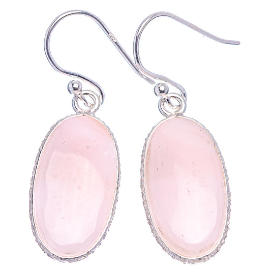 Pink opal teardrop earrings in .925 sterling silver, silver hooks and bezel