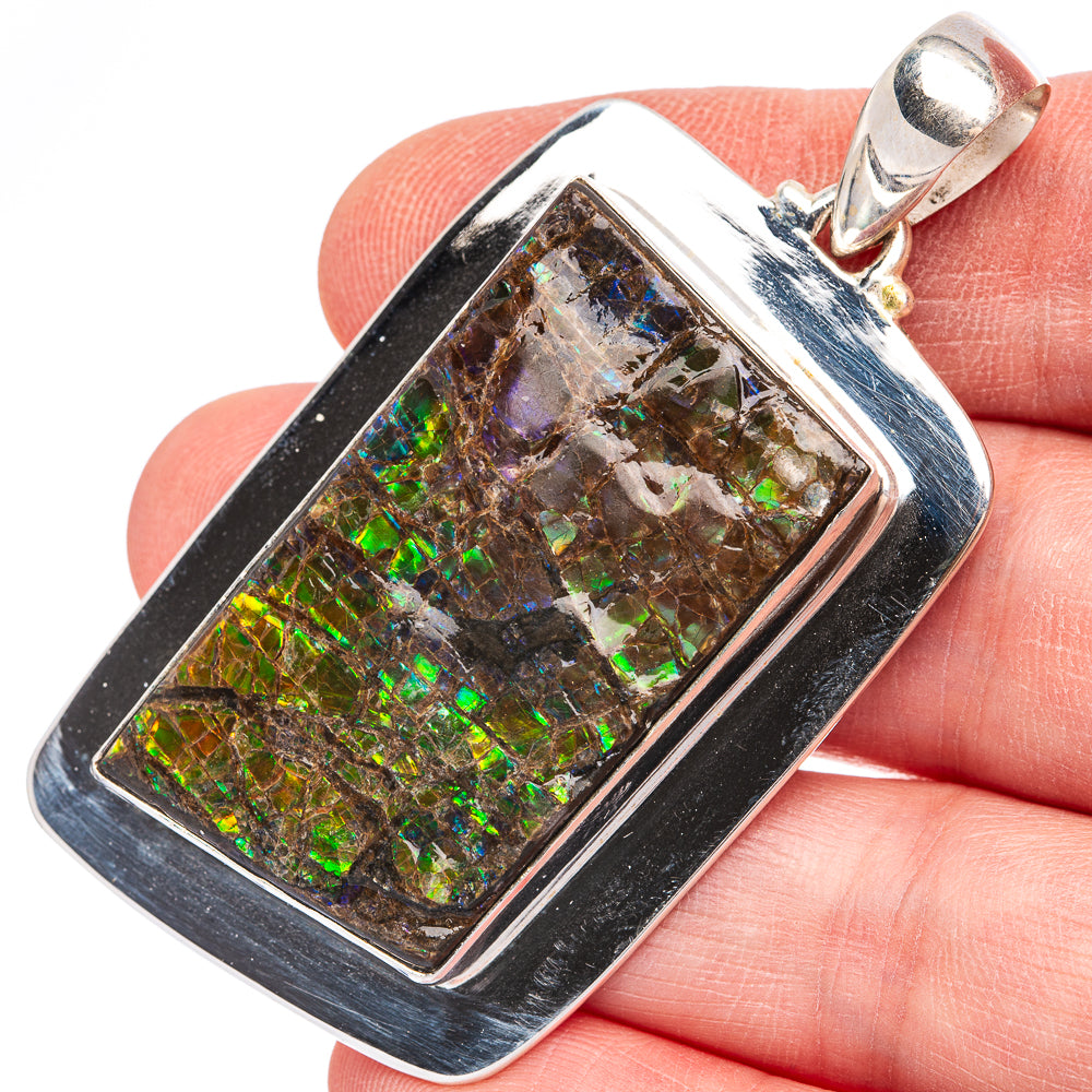 Huge Ammolite 2 3/8" Pendant (925 Sterling Silver) P40025