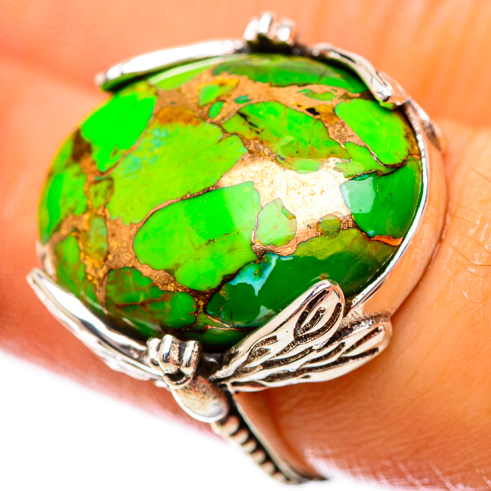 Green Copper Composite Turquoise Ring Size 7 (925 Sterling Silver) RING139048