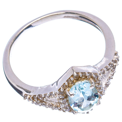 Blue Topaz, Cubic Zirconia Ring Size 5.75 (.925 Sterling Silver)