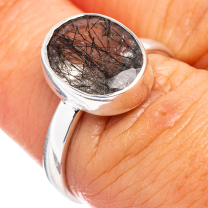 Tourmalinated Quartz Ring Size 6.75 (.925 Sterling Silver)