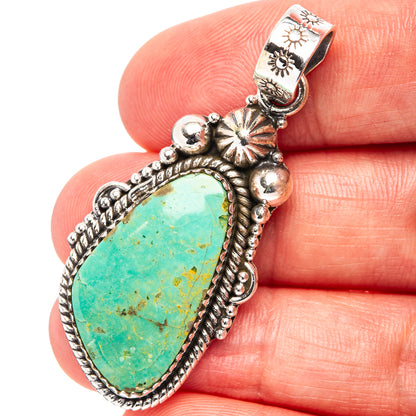 Royston Turquoise Pendant 1 7/8" (.925 Sterling Silver)