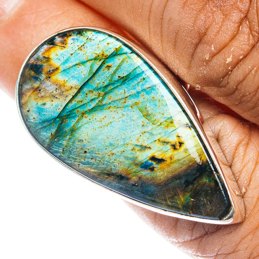 Premium Labradorite Ring Size 6.25 (.925 Sterling Silver)