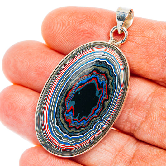 Premium Fordite Pendant 1 7/8" (.925 Sterling Silver)