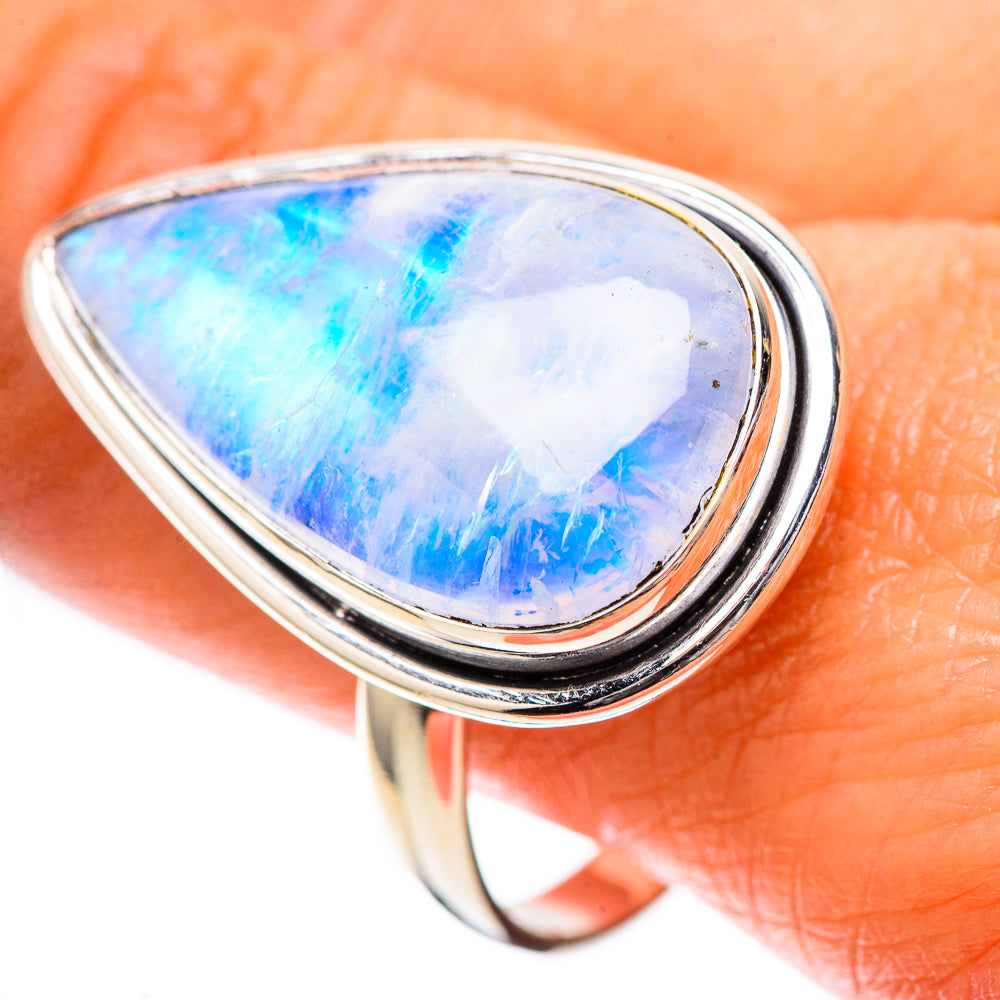 Large Rainbow Moonstone Ring Size 12.25 (925 Sterling Silver) RING137935