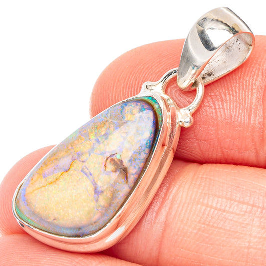 Rare Sterling Opal Pendant 1 3/8" (925 Sterling Silver) P43860