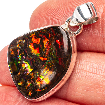 Rare Canadian Ammolite Pendant 1 1/4" (.925 Sterling Silver)