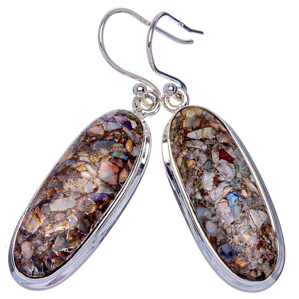 Brecciated Ethiopian Opal Earrings 1 3/4" (925 Sterling Silver) E433081