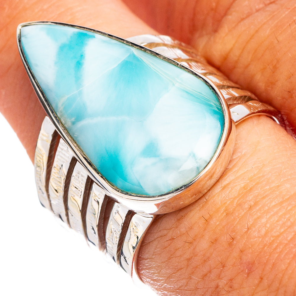 Rare Larimar Ring Size 8.5 (.925 Sterling Silver)