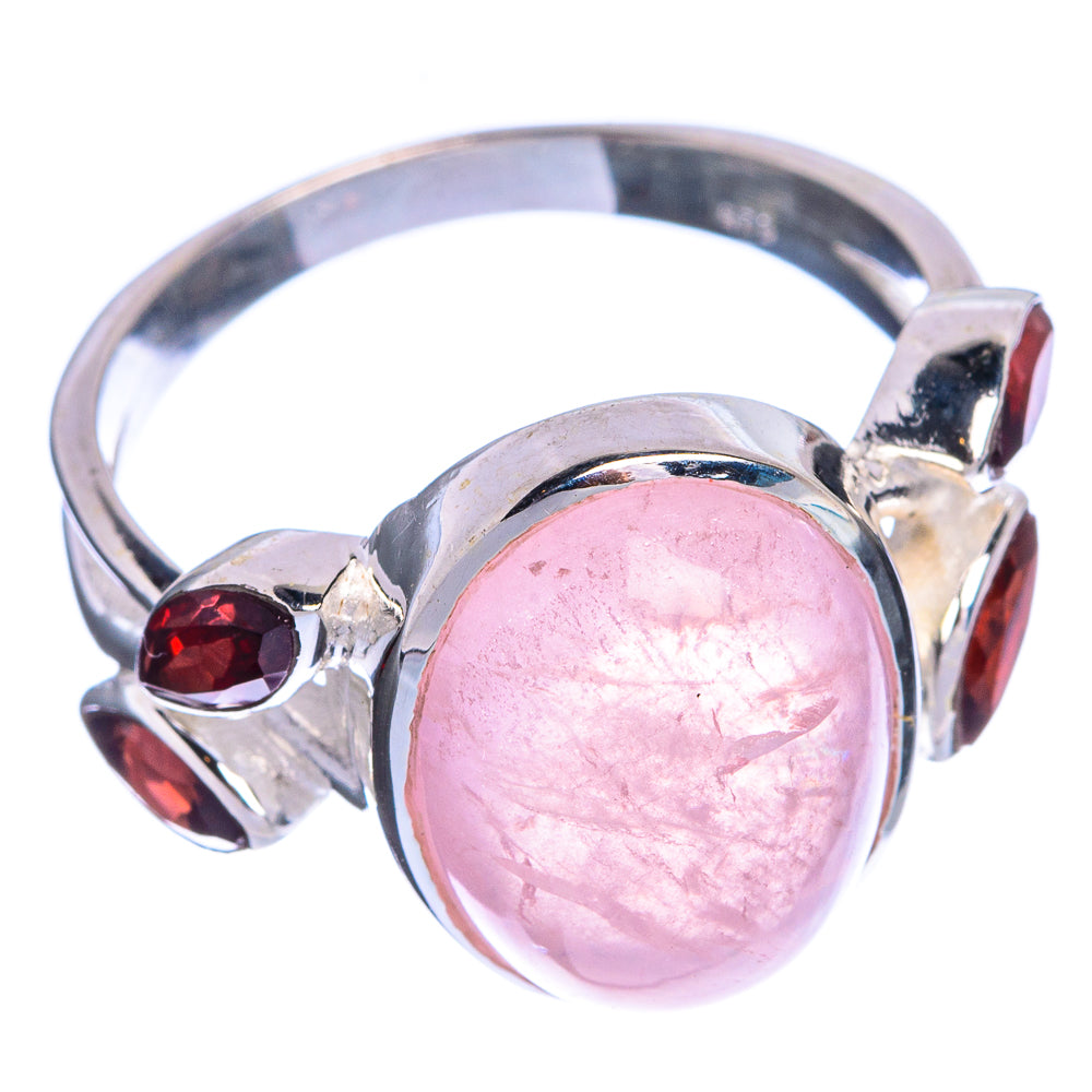 Rose Quartz, Garnet Ring Size 9.75 (925 Sterling Silver) R144269