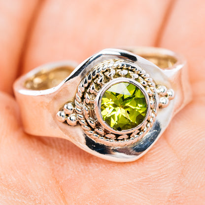Peridot Ring Size 7 Adjustable (.925 Sterling Silver)