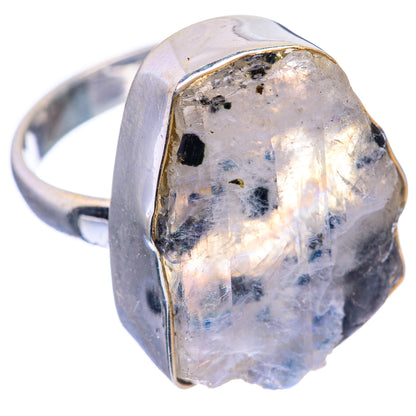 Rough Rainbow Moonstone Ring Size 8.25 (925 Sterling Silver) RING143442