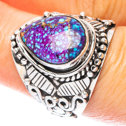 Purple Copper Composite Turquoise Ring Size 6.75 (925 Sterling Silver) R4651
