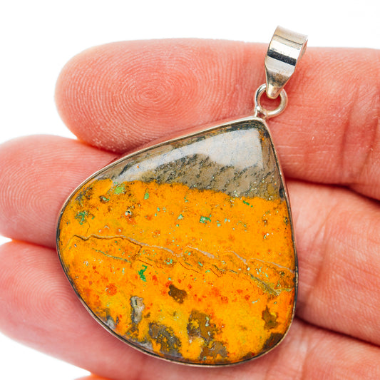 Premium Bumblebee Jasper Pendant 1 7/8" (.925 Sterling Silver)