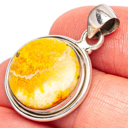 Bumble Bee Jasper Pendant 1 1/8" (925 Sterling Silver) P43424